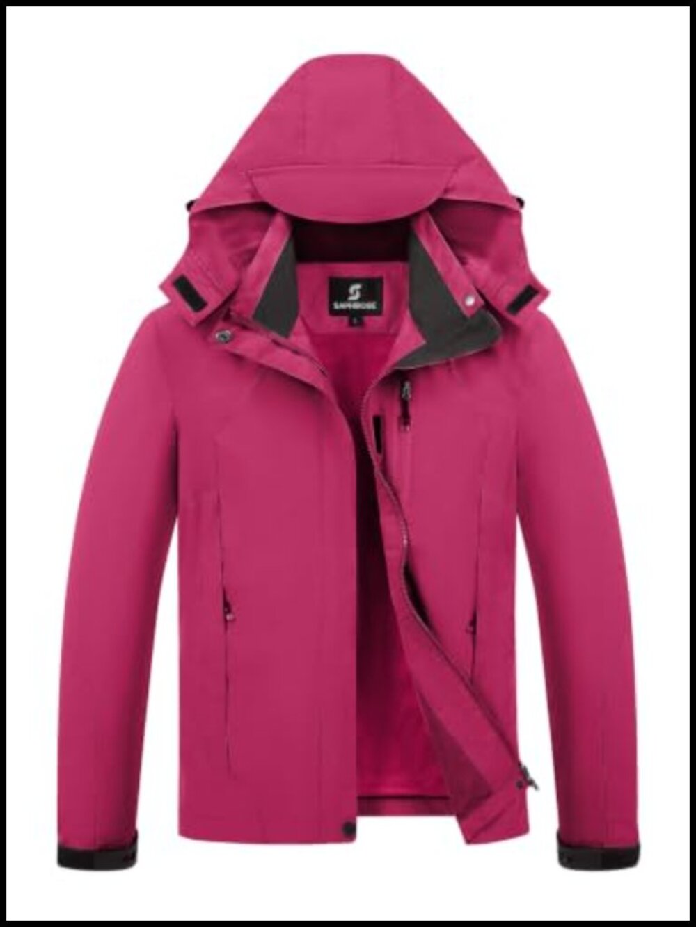 SaphiRose Women's Waterproof Rain Jacket Lightweight Raincoat Removable Hood